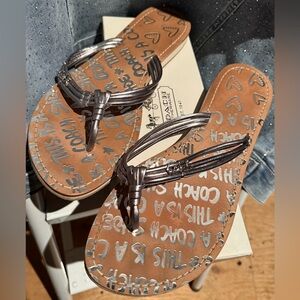 Coach Women's Brown Flip Flop Sandals